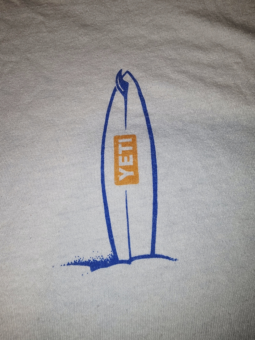 YETI Men’s Light Blue Surfboard Cooler Beach T-Shirt XL - Picture 3 of 5